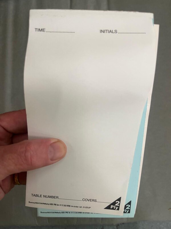 Ref.012 Large Duplicate NCR Order Pads – White with Blue Copy (Pack of 40)